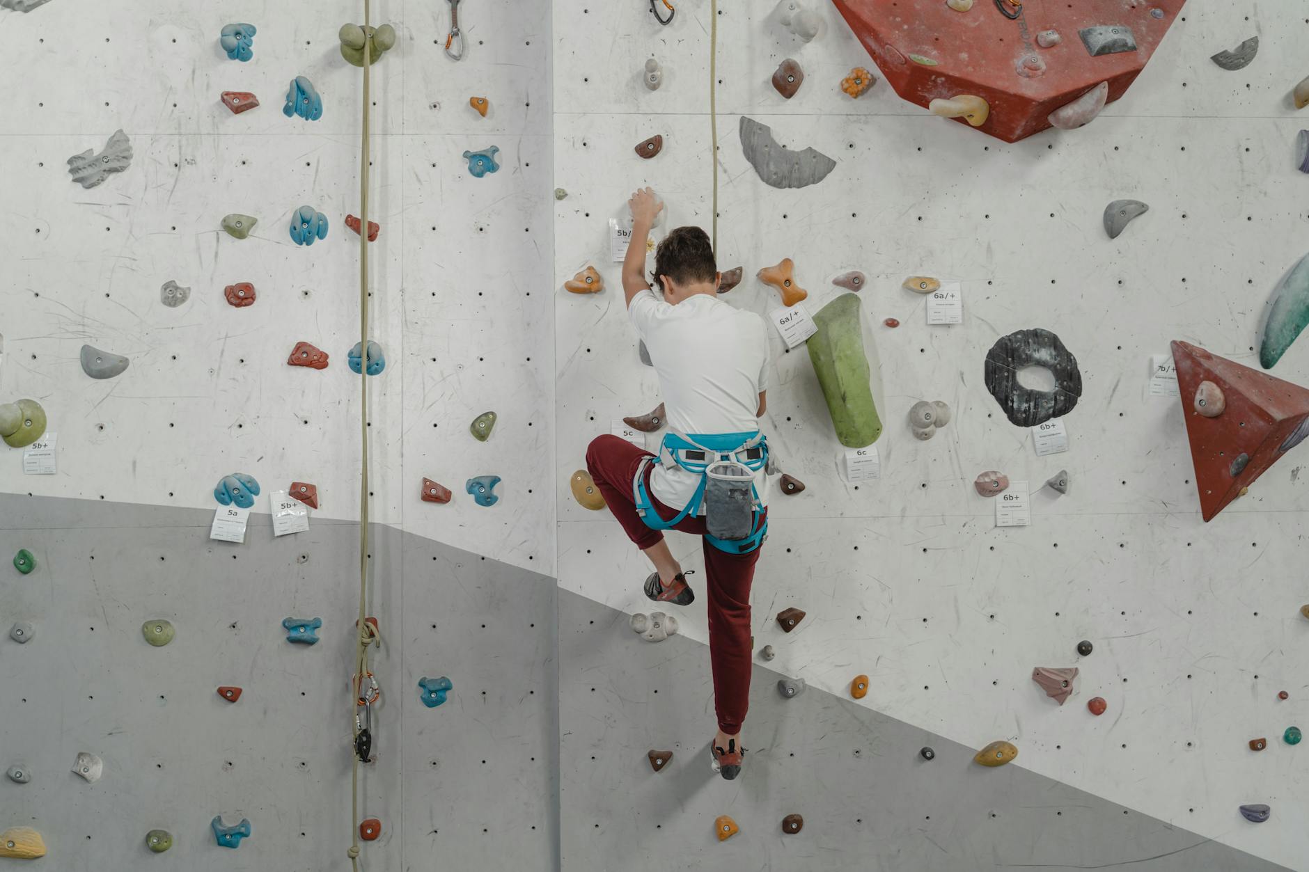 a person doing wall climbing