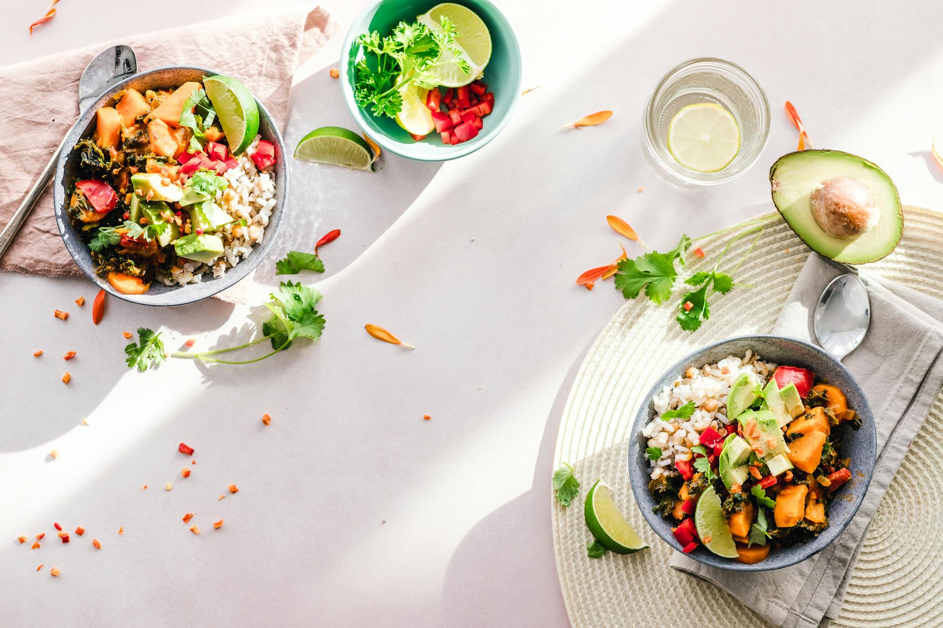 photo of vegetable salad in bowls